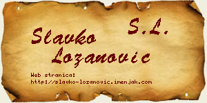 Slavko Lozanović vizit kartica